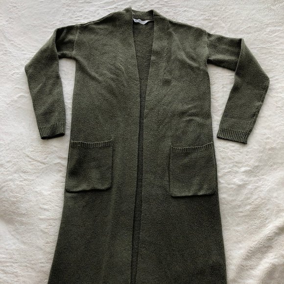 Comfy Long Dark Green Cardigan - Picture 6 of 15